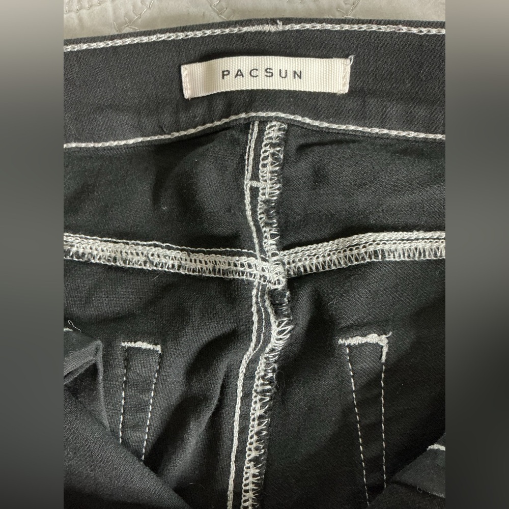 🖤 PacSun High-Rise Black Contrast Stitch Skinny Jeans - Picture 9 of 10